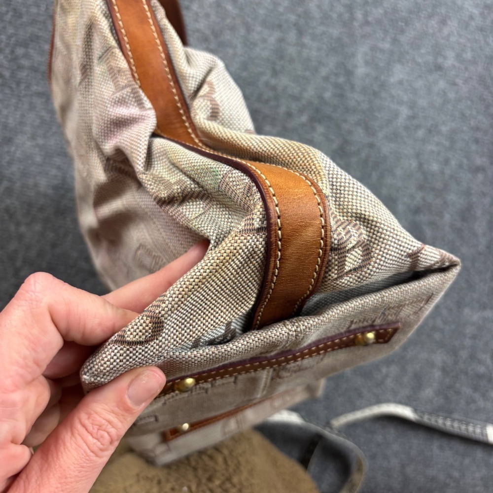DOONEY & BOURKE Vintage Brown/Cream Hobo Bag Shoulder Bag - Picture 10 of 14